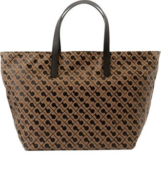 Gherardini Brown Trapezoidal Geometric Pattern Medium Shopper