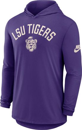 Nike LSU Legacy Arch Nike Mens Dri-FIT College Long-Sleeve Hooded T-Shirt in Purple | 01NB51LLOV-3HJ