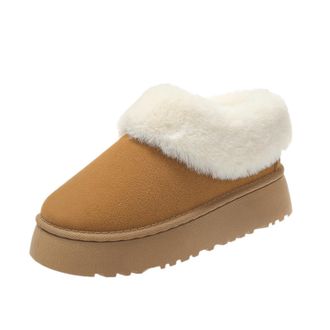 Generic Women NitaPlatform Slippers Fuzzy Slipper Mini Ankle Boot Fur Fleece Lined Sneakers House slippers Anti Slip Boot For Outdoor