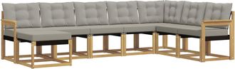vidaXL Conjunto De Sof&aacute;s De Exterior 8 Uds. Blanco Y Gris Claro Vidaxl