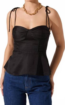 Astr Selina Tie Shoulder Top In Black