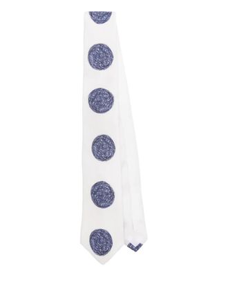Moschino scribble-circle tie - men - Silk - One Size - White