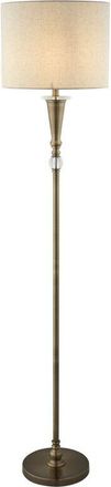 Searchlight Searchlight - Oscar - 1 Light Floor Lamp Antique Brass, Cream with Linen Shade, E27
