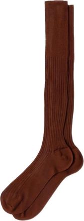 Prada Calzini al ginocchio con design a coste - Marrone
