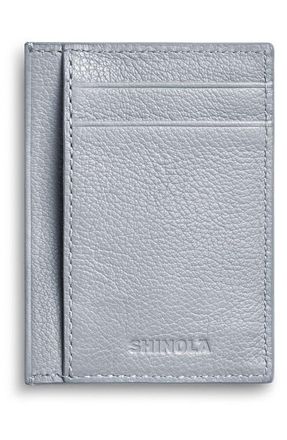 Shinola Canfield Essential ID Pebble Leather Card Holder in Mist at Nordstrom
