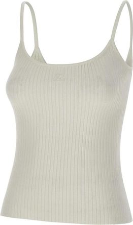 Courr&egrave;ges Reedition Rib Knit Tank Top - Dames - Tops zonder mouwen - Wit - M - Polyester - Tops