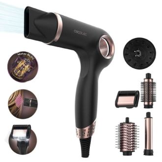 Cecotec Cecotec Secador De Pelo Iones Con 6 Accesorios Dryglam Waves 6in1 Sensor Black. 1400w, 110000rpm