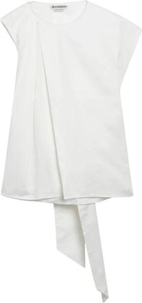 J.W.Anderson Sculpturaal Mouwloos Top - Dames - Tops zonder mouwen - Wit - 2XS - Katoen - Tops
