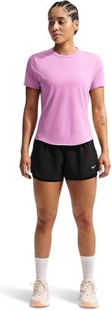 Nike Swift Dri-FIT Short Sleeve Running Top Womens Workout Light Magenta/Reflective Silver : XL (US 16-18), Polyester/Spandex