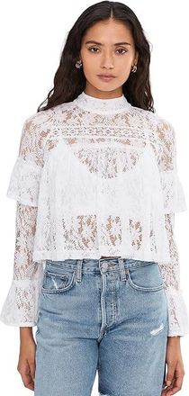 Free People Lilabeth Lace Top Womens Clothing Clean Ivory : LG (Womens 12-14), Nylon