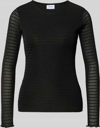 Vila Longsleeve mit Rundhalsausschnitt Modell LARINE in Black, Gr&ouml;&szlig;e L