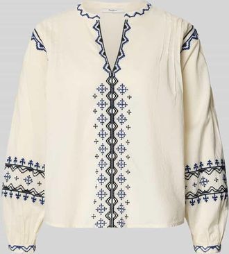 Pepe Jeans London Cropped Tunika aus reiner Baumwolle Modell BERNIS in Offwhite, Gr&ouml;&szlig;e XL