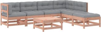 vidaXL Juego De Muebles Jard&iacute;n 7 Pzas Y Cojines Madera Abeto Douglas Vidaxl