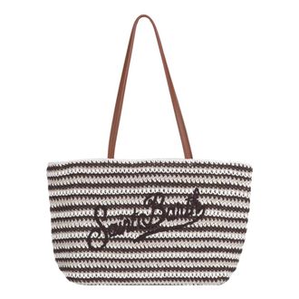 MC2 Saint Barth Tote Bags, female, Multicolor, Size: ONE SIZE Crochet Stripe Tote
