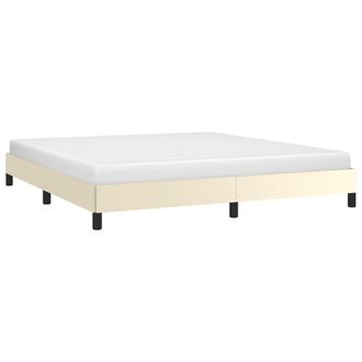 vidaXL Estructura De Cama Sin Colch&oacute;n Cuero Sint&eacute;tico Crema 160x200 Cm Vidaxl