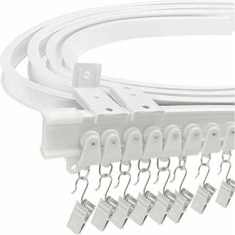 OEM Tringle A Rideaux - Rail Flexible Techo Pared - Para Cristaleras Separadores De Ambiente - 5 M - Acero Reforzado Con Plastico