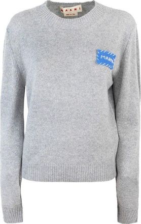 Marni Grey Cashmere Sweater With Embroidery