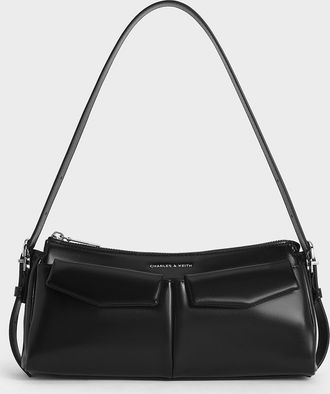 Charles & Keith Rachel Elongated Front-Pocket Chain-Handle Bag