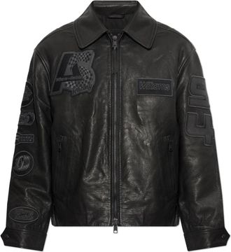 AllSaints Garrison Leren Jas - Heren - Leren en Su&egrave;de Jassen - Zwart - L - Leer - Jassen