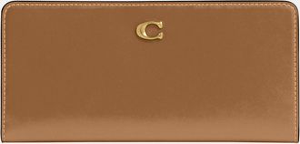 Coach Womens Essential Slim Wallet - Brown Leather - One Size