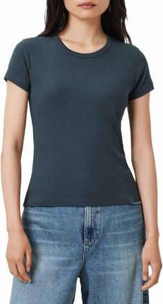 AllSaints Stevie Cotton T-Shirt in Graphite Blue at Nordstrom, Size X-Small