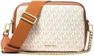 Michael Kors Bryant Medium Signature Logo Camera Crossbodytas - Dames - Schoudertassen - Beige - ONE Size - Katoen - Tassen