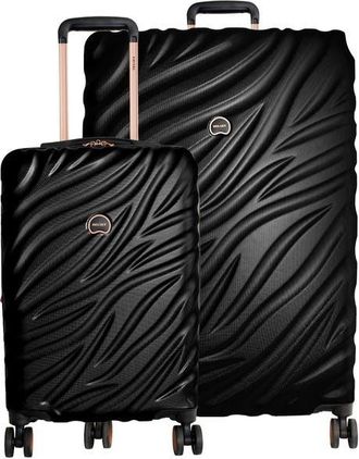 DELSEY Paris Alexis Hardside 2-Piece (21/29) Expandable Spinner Luggage Set in Black/rose Gold at Nordstrom