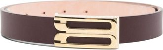 Victoria Beckham logo-buckle leather belt - women - Calf Leather - 70 - Red