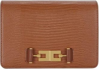 Elisabetta Franchi Crossbody Tas - Dames - Clutches - Bruin - ONE Size - Leer - Tassen