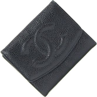 Chanel Black Grained Calfskin Coin Purse/Coin Case (Pre-Owned)