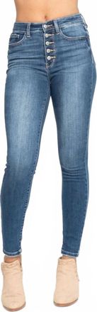 Judy Blue High Waist Non-Distressed Skinny Jeans In Medium Wash