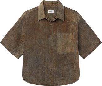 A Gold E Watson Shirt - Heren - Korte mouwen Overhemden - Bruin - S - Overhemden