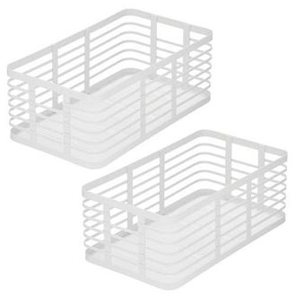 mDesign Metal Pantry Basket with Handles - Set of 2 - Matte White at Nordstrom