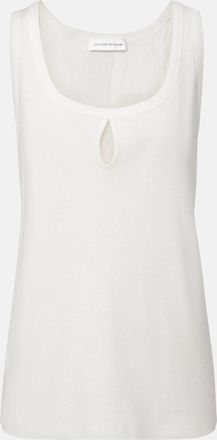 Victoria Beckham Split cotton and linen tank top