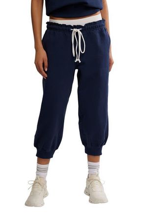 Free People FP Movement Flutter Crop Joggers in Navy at Nordstrom, Size Large