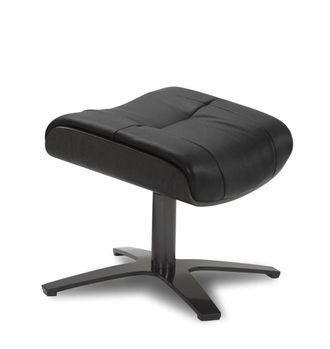 MyNewDesign Puf en piel negro y roble negro