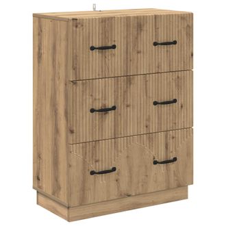 vidaXL Cajonera 66 X 34,5 X 87 Cm Madera De Ingenier&iacute;a Roble Artisan Vidaxl