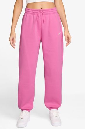 Nike Sportswear Phoenix Fleece High-Waisted Oversized Sweatpants in Plypnk/sail at Nordstrom, Size Xx-Large
