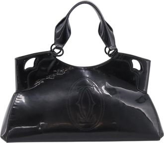 Cartier Marcello Patent Leather Black Patent_Leather Handbag (Pre-Owned)