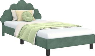 vidaXL Cama Para Ni&ntilde;os Con Cabecero Verde Mar 80 X 200 Cm Terciopelo Vidaxl