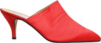 Dolce & Gabbana Red Suede Heel Mule Womens Shoes