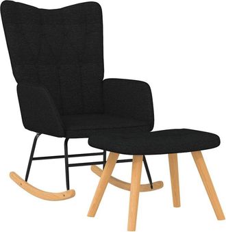 Les Tendances Les Tendances - Silla mecedora con reposapiés tela amarillo mostaza vidaXL