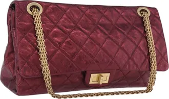 Chanel Reissue 2.55 Flap Quilted Lambskin Red Leather Handbag (Pre-Owned)
