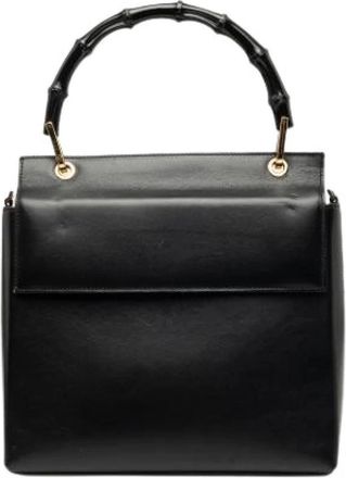 Gucci Pre-owned Bamboo Handle Satchel - Dames - Vintage Handtas - Zwart - ONE Size - Leer - Vintage