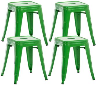 Clp Set De 4 Taburetes Bajos Armin Verde