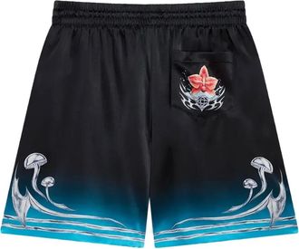 Casablanca Shorts Blades con stampa - Nero