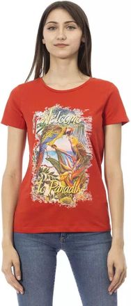 Trussardi Action T-Shirt - Dames - T-shirts - Rood - L - Katoen - Tops