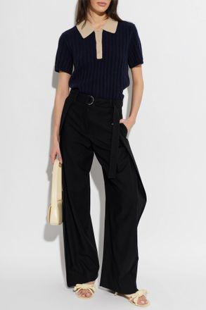 Frame Denim Cashmere Polo, Womens, Navy Blue