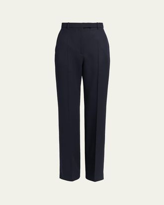 Alexander McQueen High-Rise Straight-Leg Wool Trousers