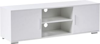 Beliani TV Stand White MDF Metal Legs Modern Cabinet Cable Management Living Room CHILLIWACK